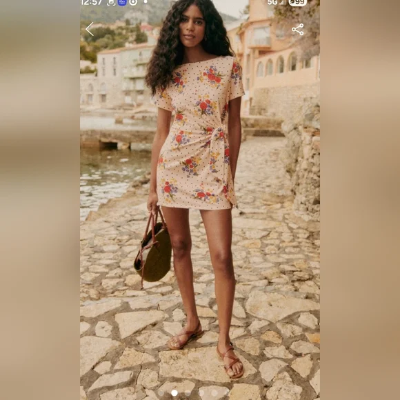 Sezane Pippa in Poppy - Floral Mini Dress Large, Like New - Picture 2 of 7